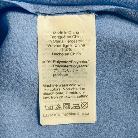 NWOT JCrew Blouse Woman's 22 Plus sz Light Blue Sheer Back Peephole tie - Picture 8 of 9